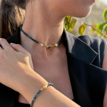 Glema Teal Beads Choker